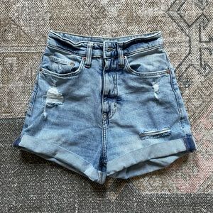 H&M Medium-Wash Mom Jean Shorts
